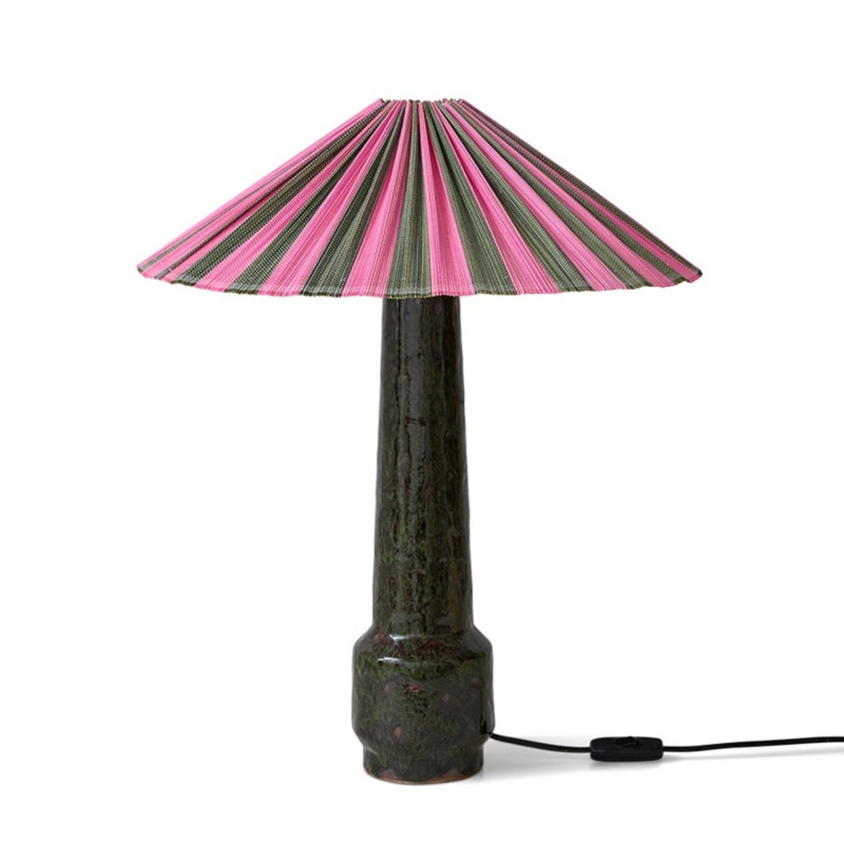 Abat-jour de lampe bambou rayures Camellia rose, HKLIVING