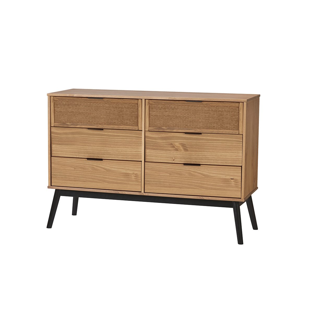 Commode 6 tiroirs 120 cm, ALBI bois, BOBOCHIC