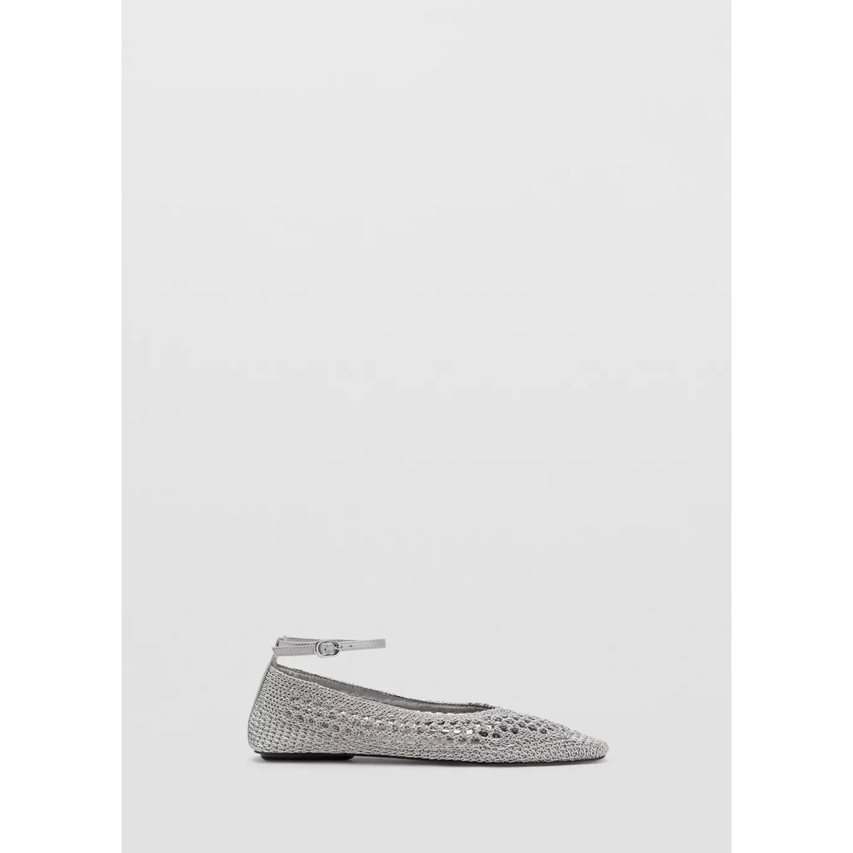 Ballerines en crochet avec bride argent, MANGO