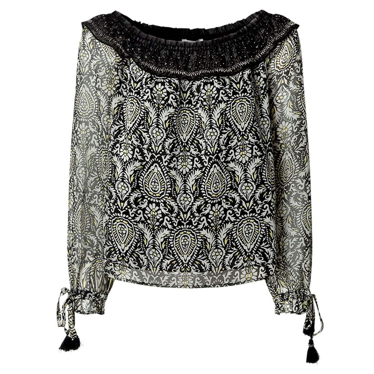 Blouse À Imprimé Paisley En Mousseline noir, PEPE JEANS
