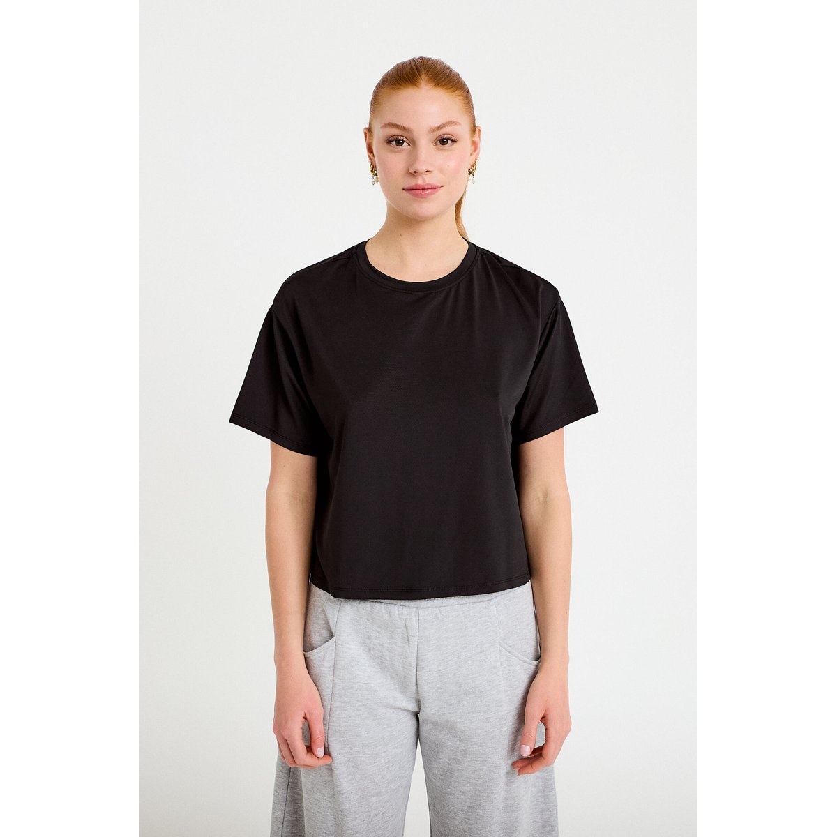 T-shirt manches courtes activewear noir, CACHE CACHE