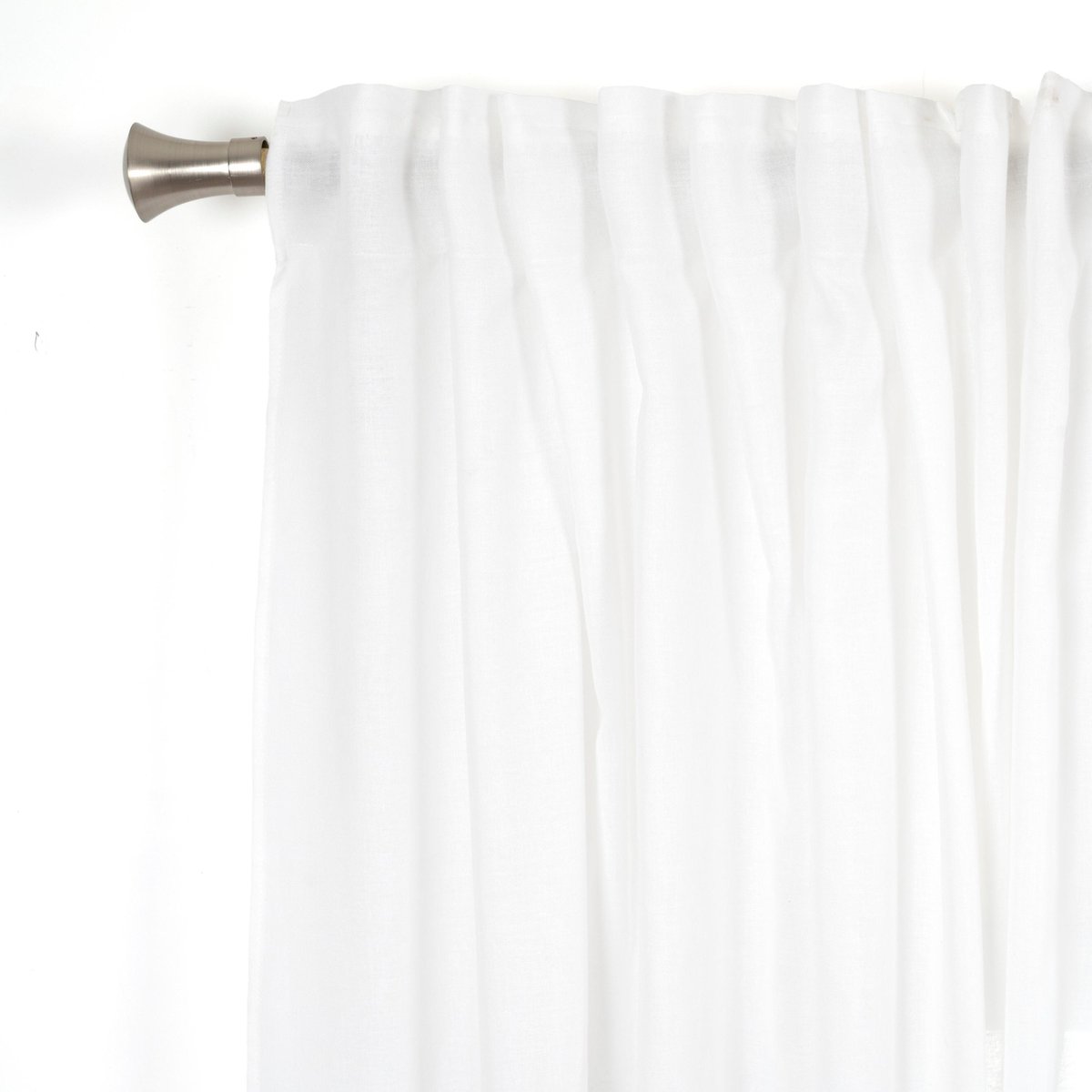 Rideau tamisant en polyester et lin, AYDEN blanc, INSPIRE