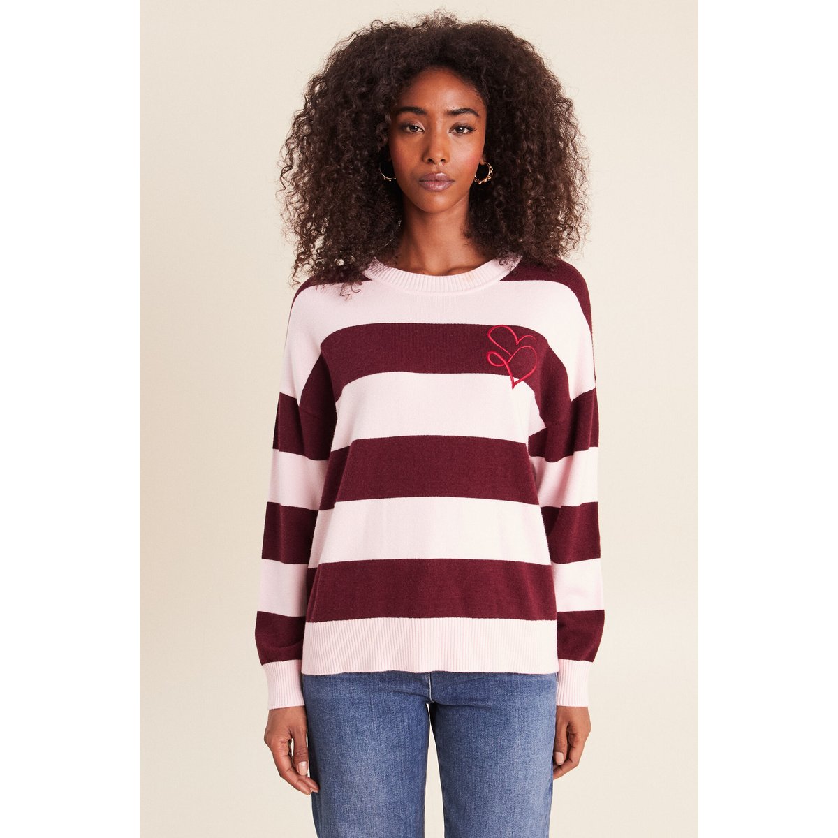 Pull col rond bordeaux, BREAL