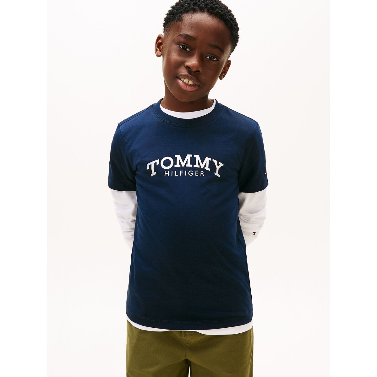 T-shirt manches courtes bleu marine, TOMMY HILFIGER