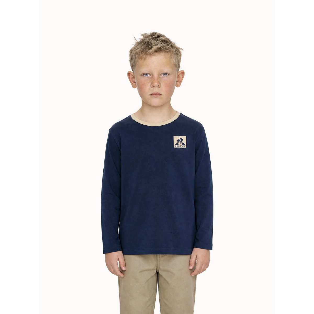 T-shirt manches longues en jersey de coton Graphique blue light, LE COQ SPORTIF