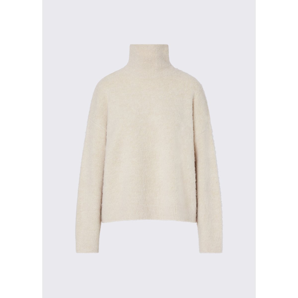 Pull col roulé en laine brossée beige, LIU JO