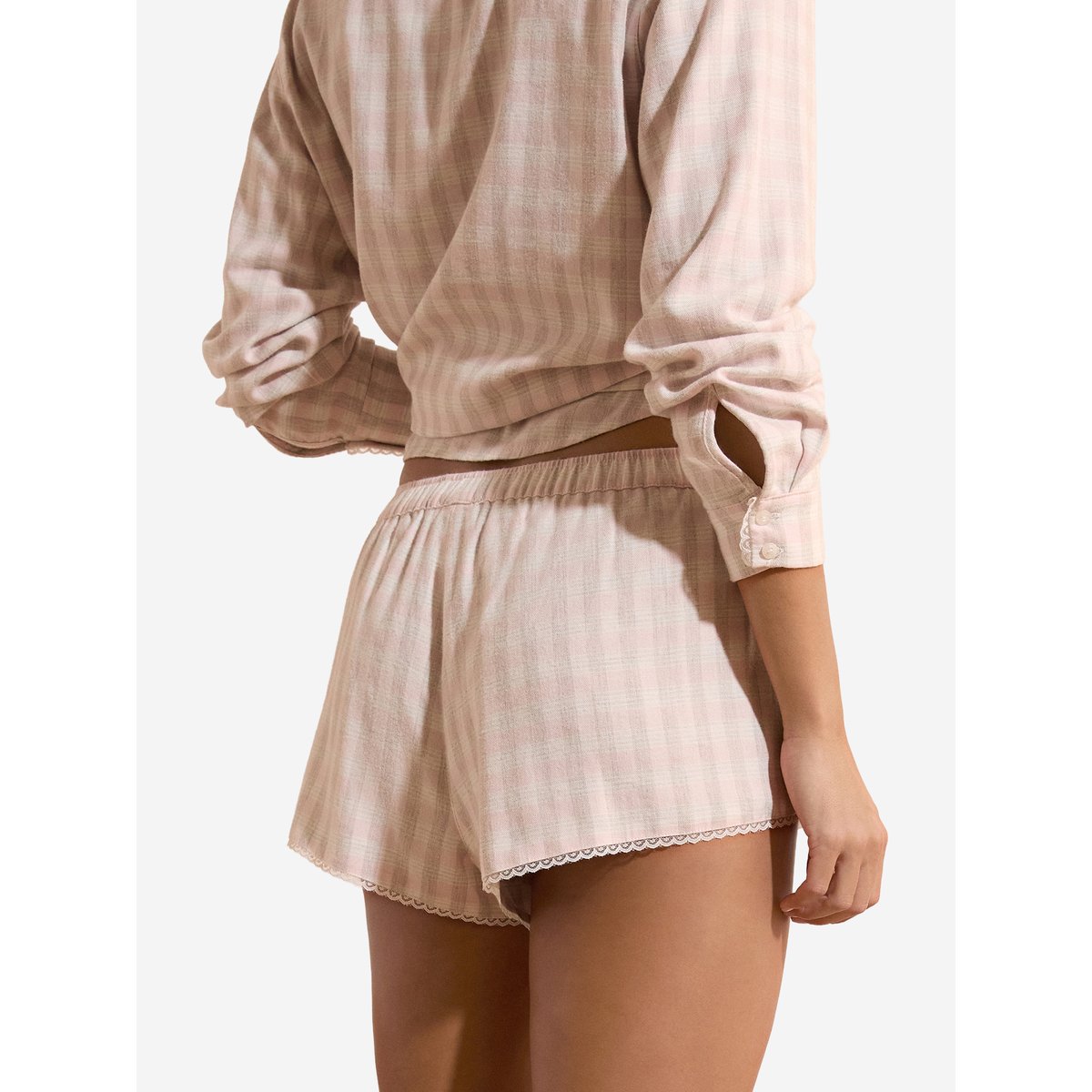 Short de pyjama à carreaux avec coton BRUNA rose, ETAM