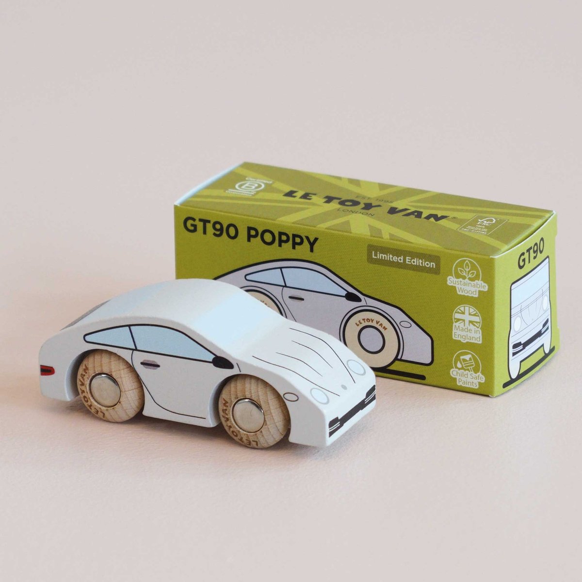 Voiture Poppy No 16 blanc, LE TOY VAN