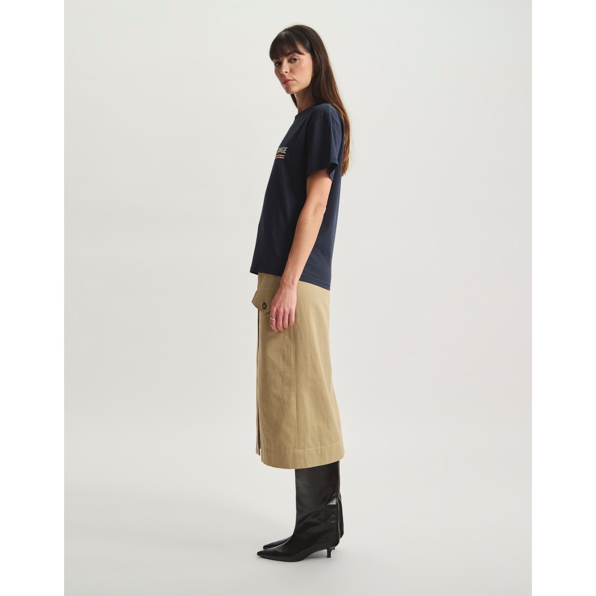 T-shirt Maxence en coton avec logo bleu, INES DE LA FRESSANGE PARIS