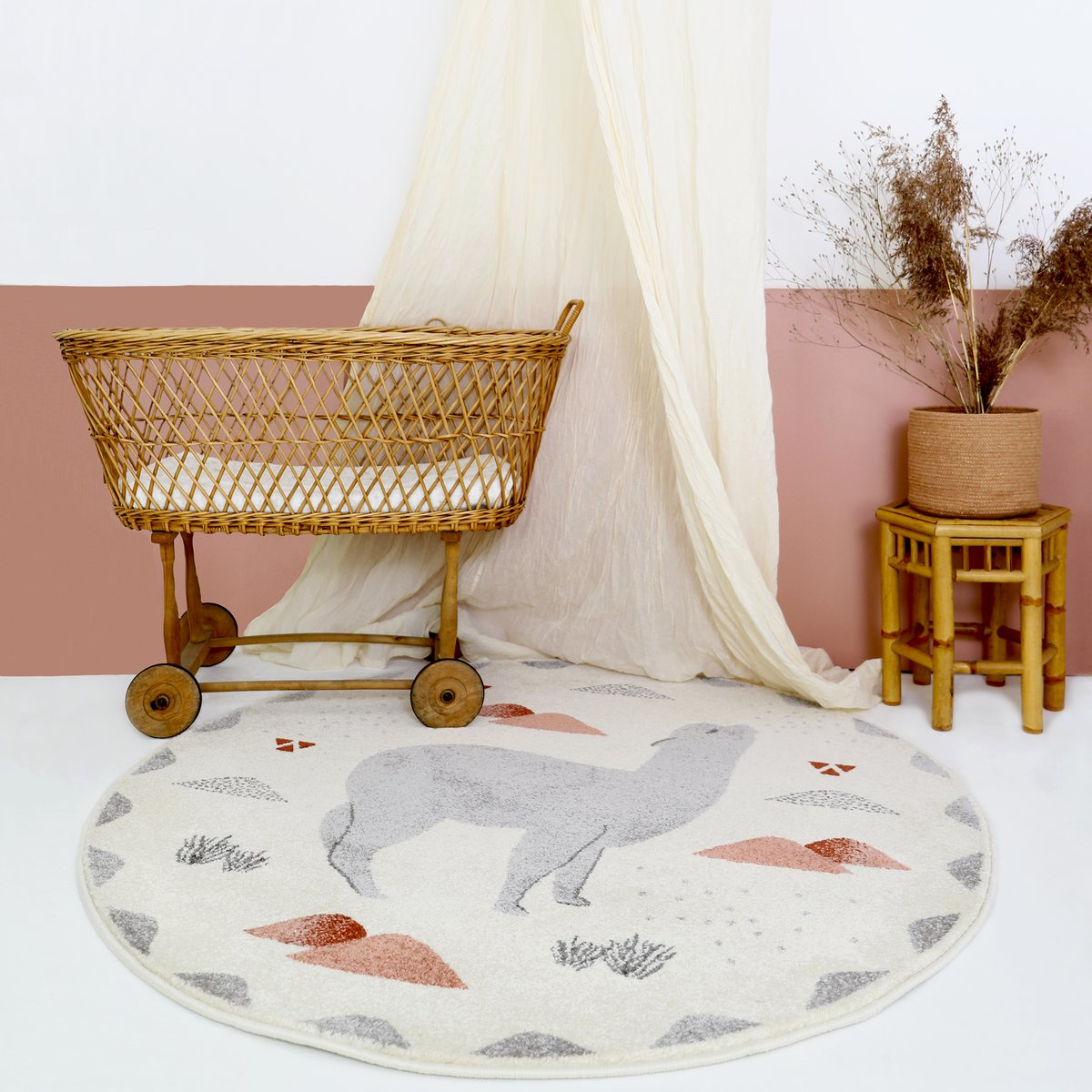 Tapis enfant petits lamas ANDINA multi, NATTIOT
