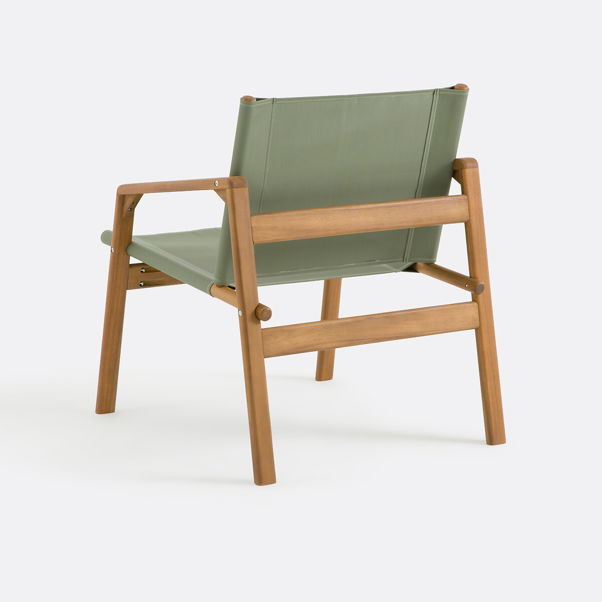 Salon de jardin bas, en acacia, 2 places, 2 fauteuils et 1 repose-pieds, LIVIE kaki, LA REDOUTE INTERIEURS