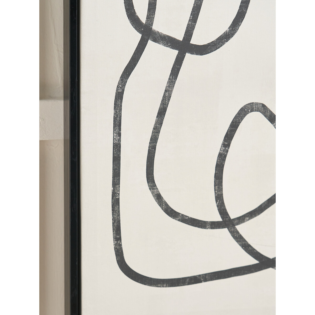 Set of 2 60 x 40cm Black Squiggle Print Canvases with Black Frames black/white, ÉDITÉ