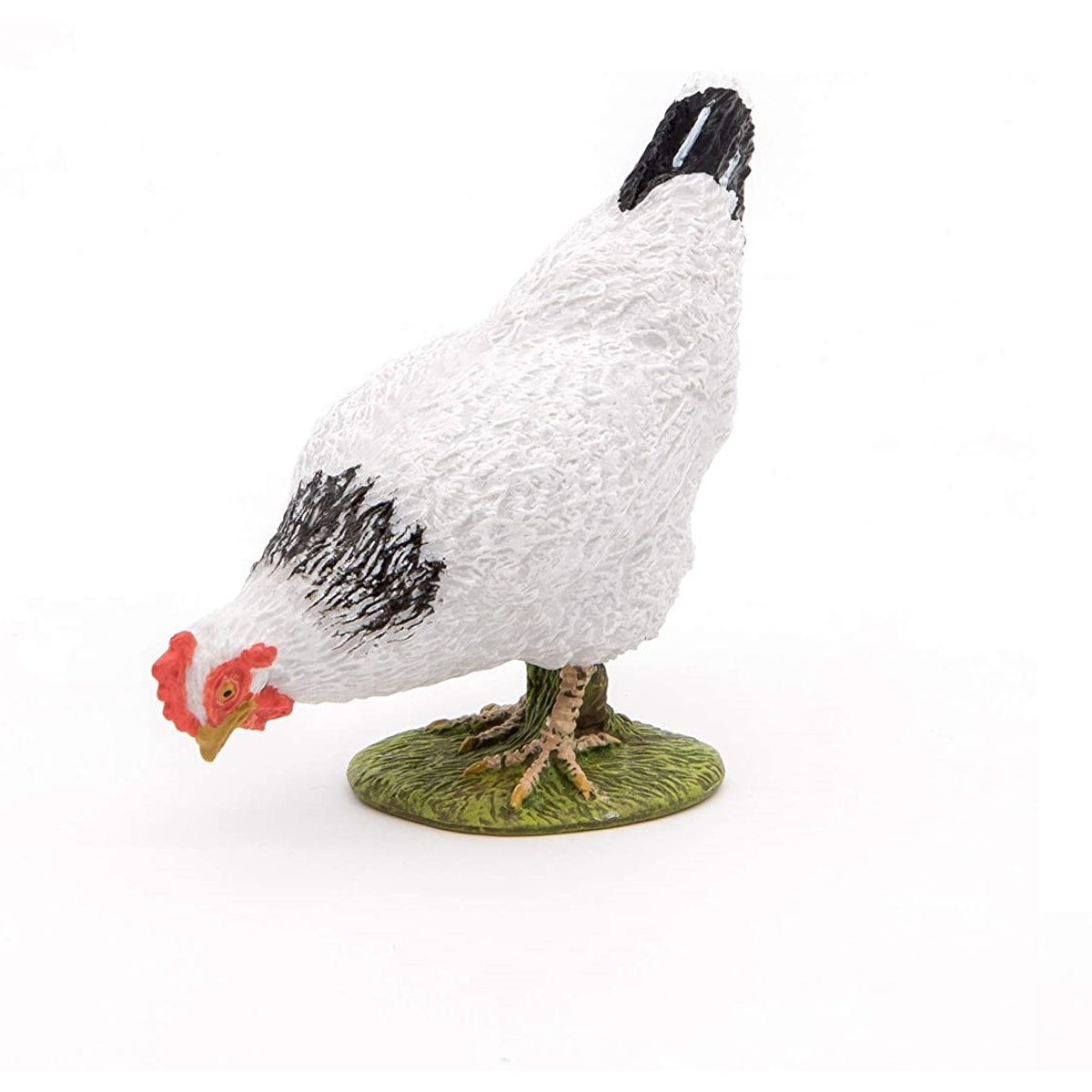 Figurine Poule blanche picorant blanc, PAPO