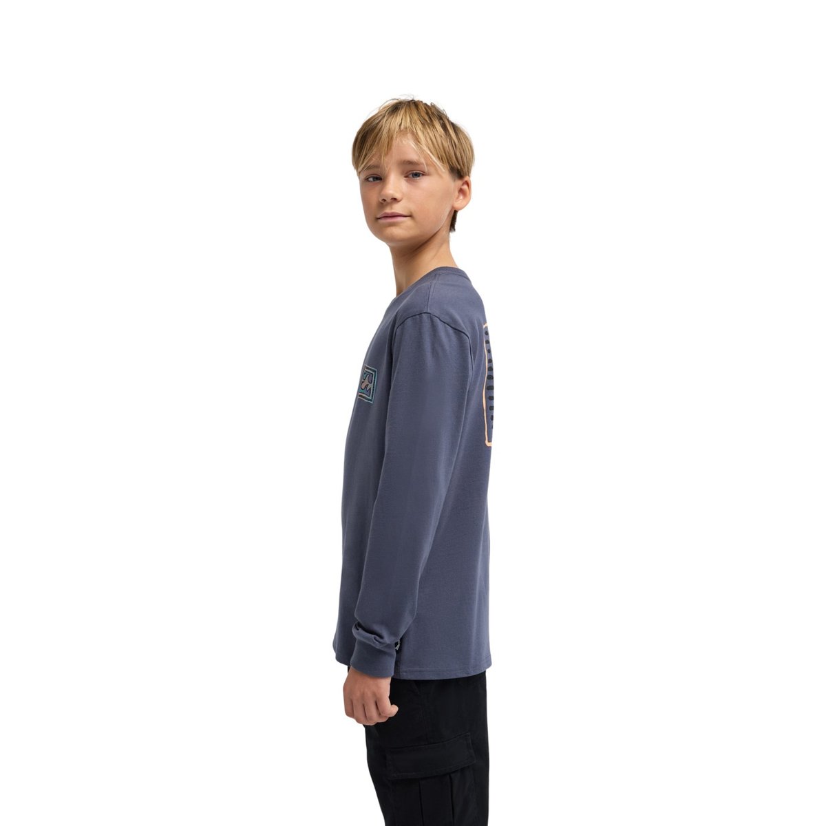 T shirt manches longues CRAYON WAVES noir ombre blue, BILLABONG
