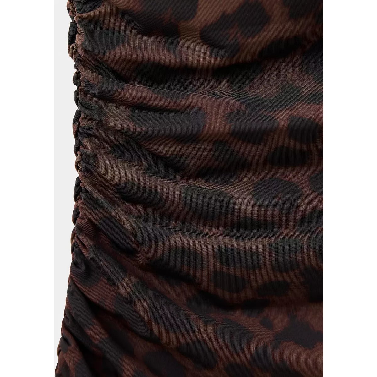 Robe drapée à imprimé animal marron, MANGO