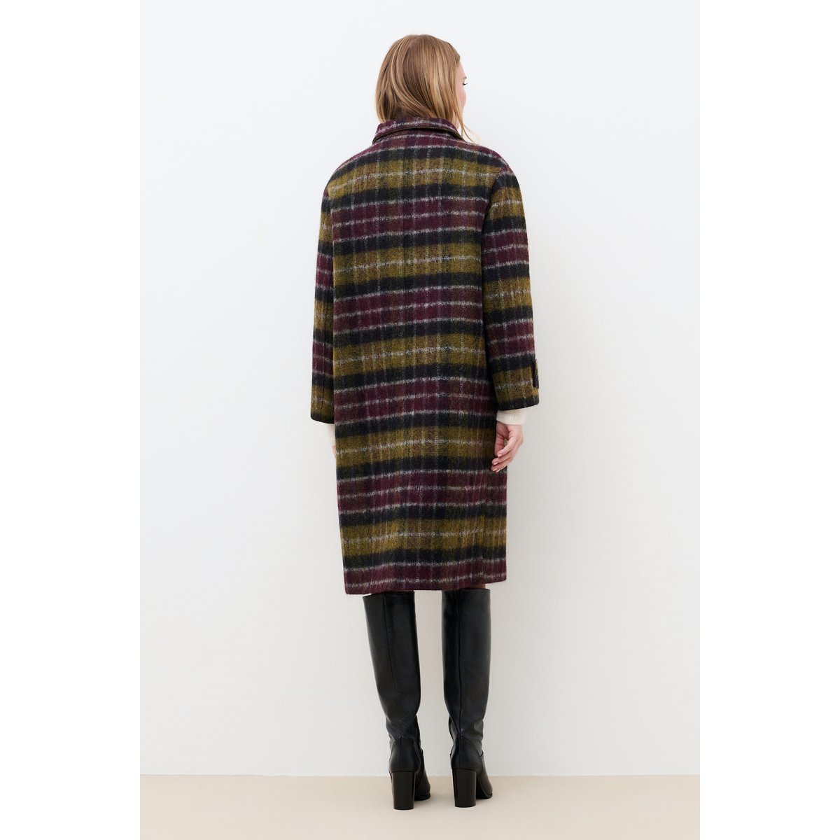 Manteau droit col tailleur GWATSON vert olive, CAROLL