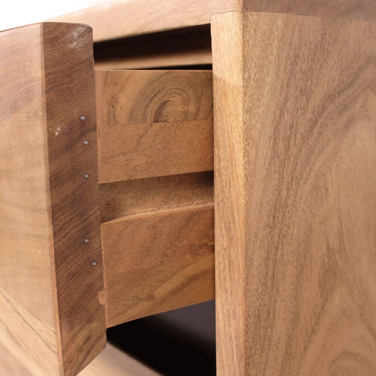 Buffet en bois d'acacia et métal MAHÉ noir, MADE IN MEUBLES