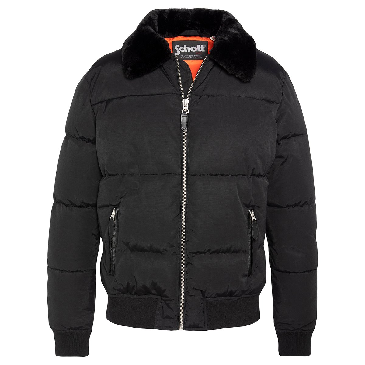 Doudoune col en imitation fourrure amovible noir, SCHOTT