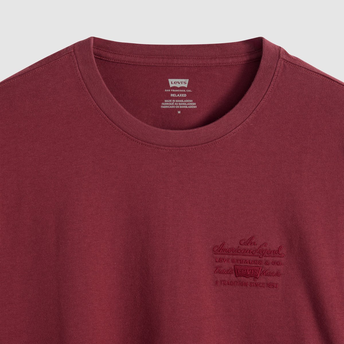 T-shirt graphique coupe ample rouge - levis american legend 5 oxblood red, LEVI'S
