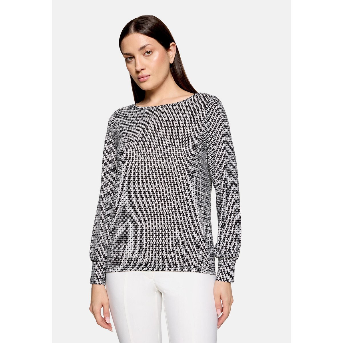 Haut casual à élastique blanc/noir, BETTY BARCLAY