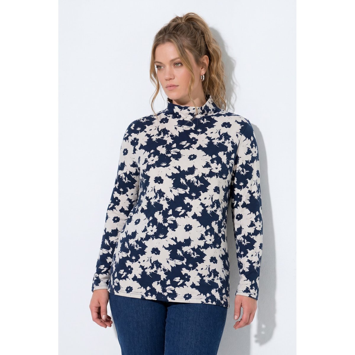 T-shirt en coton bio marine, ULLA POPKEN