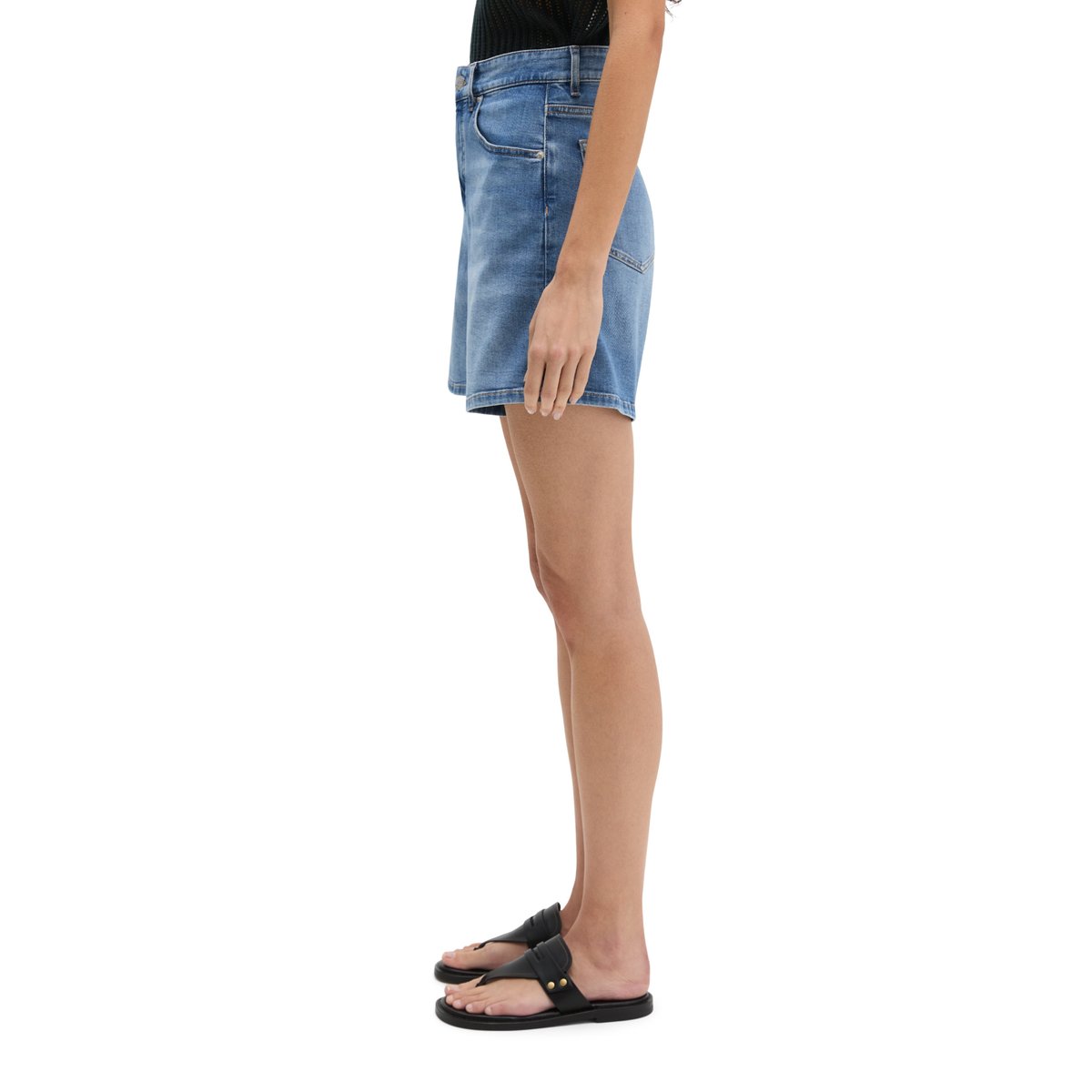 Short en jean regular en stretch doux Organic Cotton-Lyocell bleu clair, MARC O'POLO