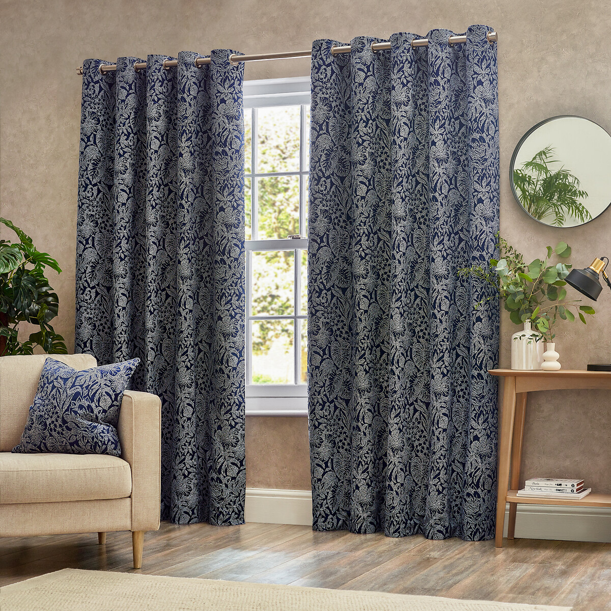 Bali Eyelet Curtains midnight blue, WYLDER