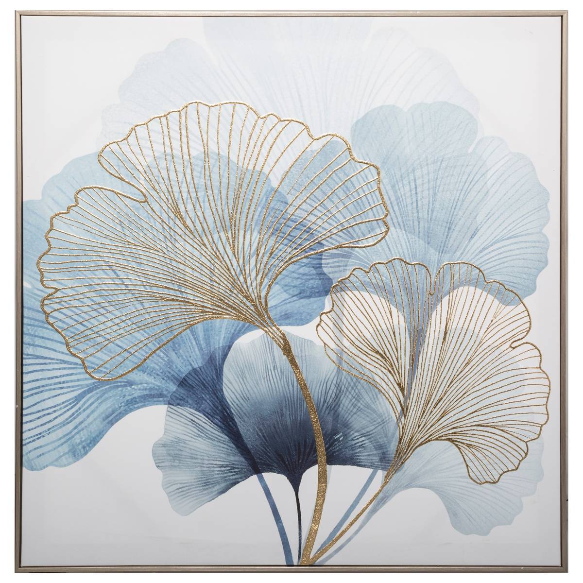 Toile imprimée ginkgo doré GINKGO bleu, ATMOSPHERA