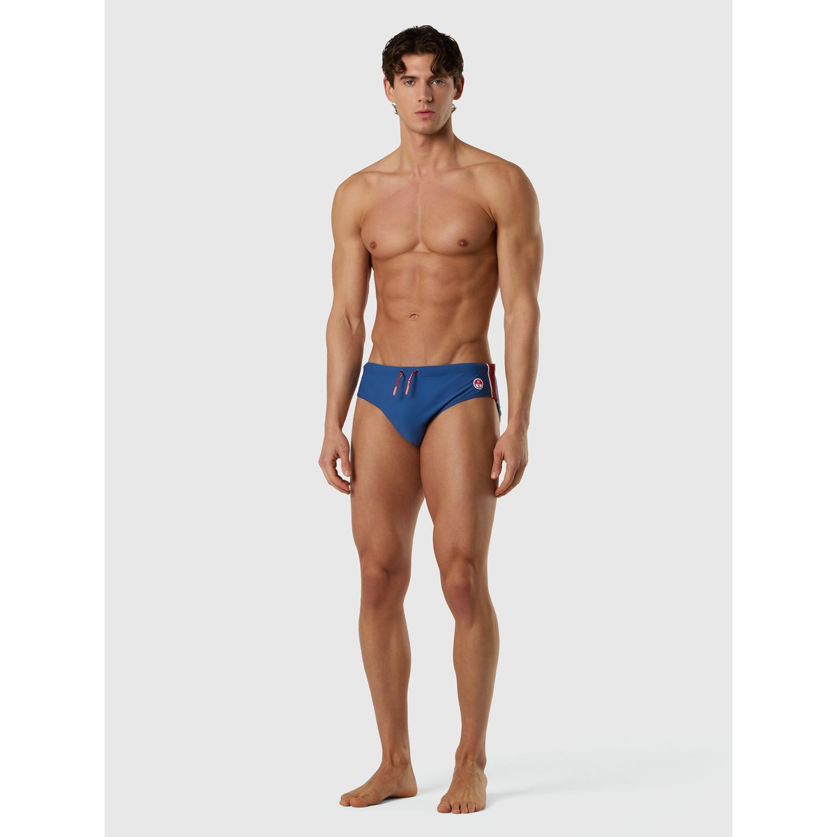 Slips de bain avec bandes latérales bleu électrique, NORTH SAILS