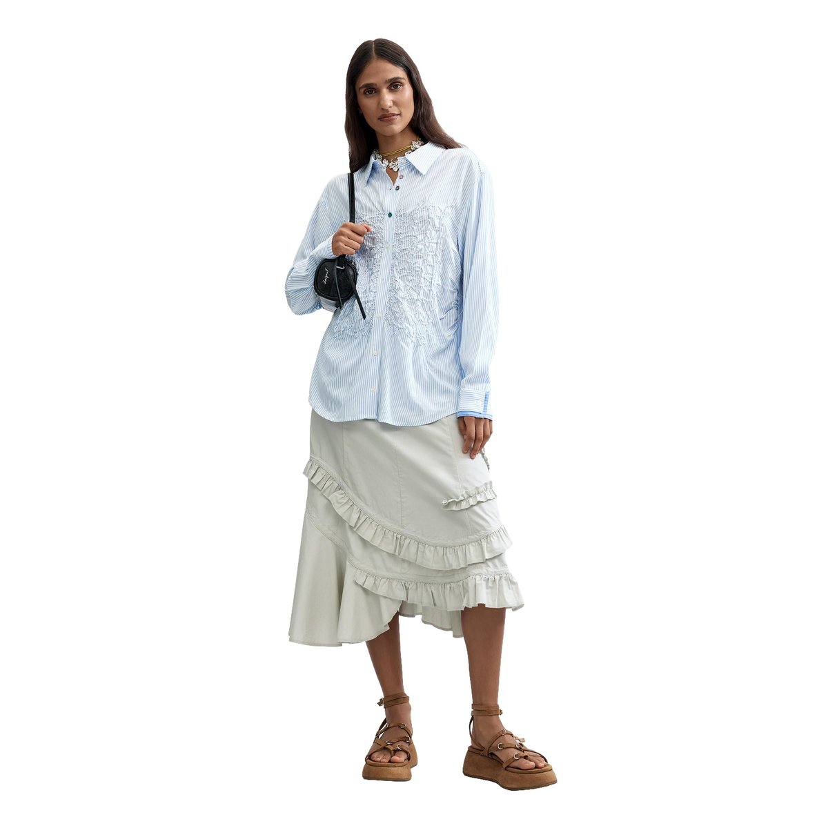Chemise longue à rayures bleu, DESIGUAL