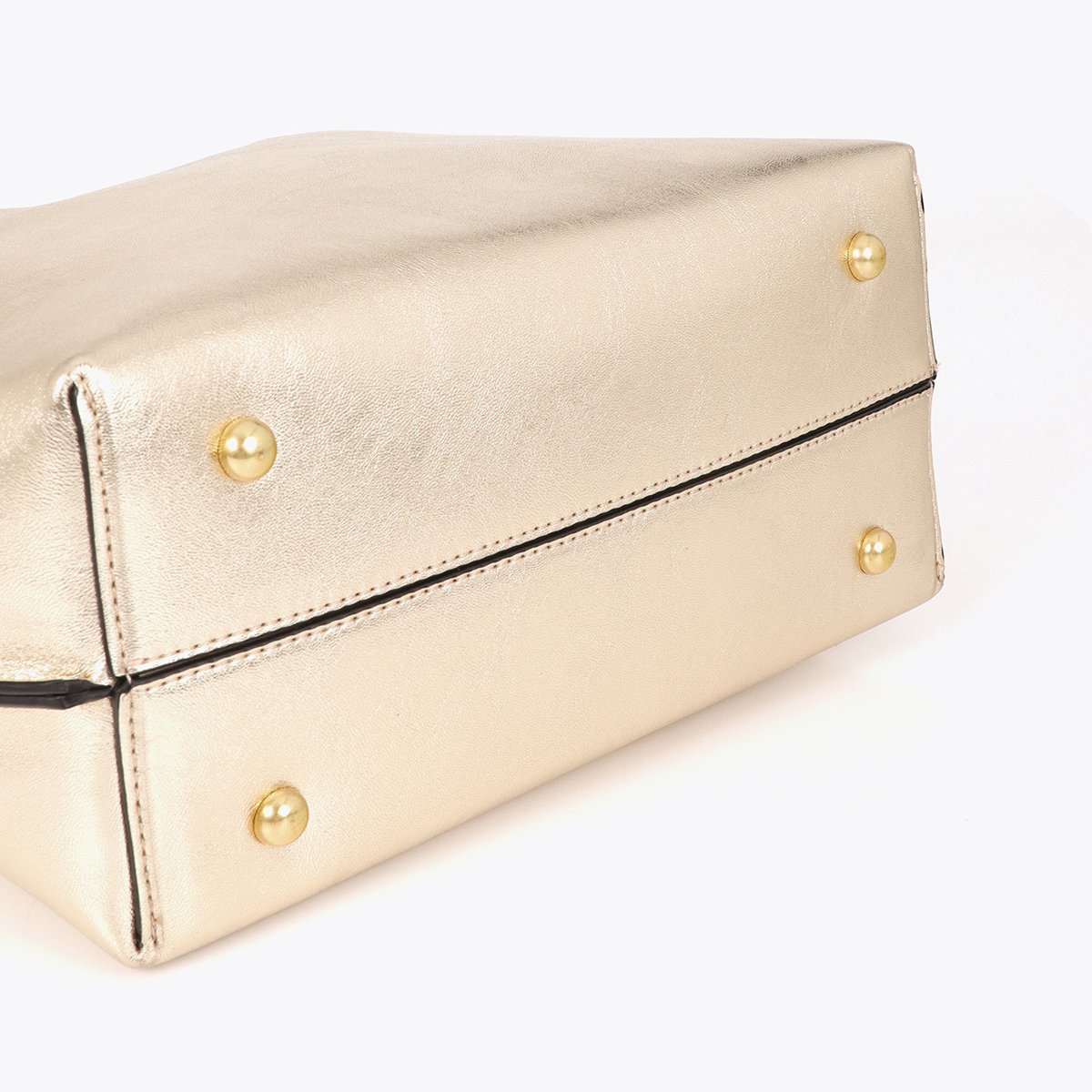 Sac seau à logo métallique léopard champagne, LOLA CASADEMUNT