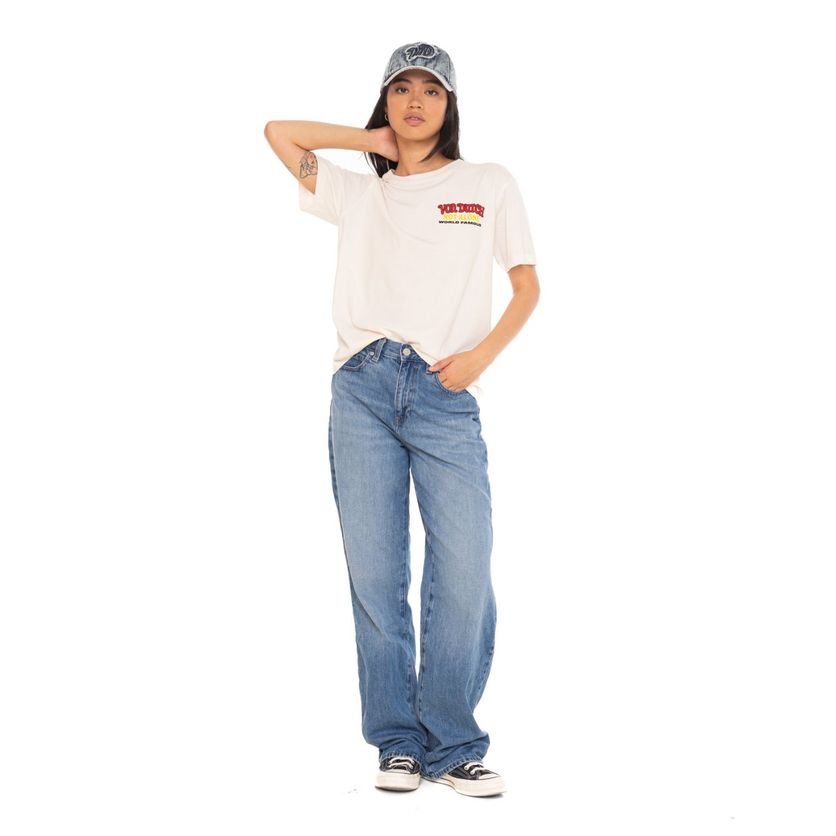 Tee Shirt coton FACE beige/jaune/rouge/noir, VON DUTCH