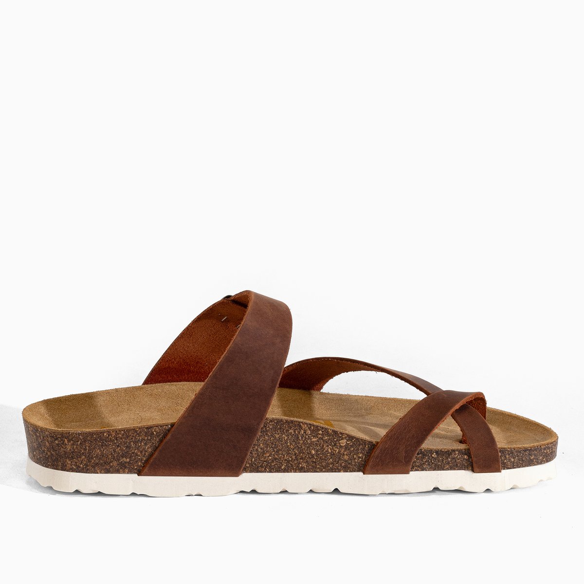 Tongs en cuir DIANE marron, BAYTON