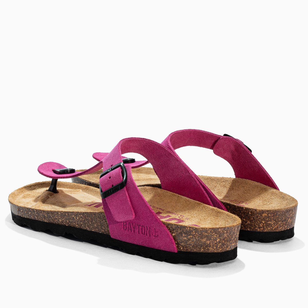 Tongs en cuir suédé MERCURE pink, BAYTON