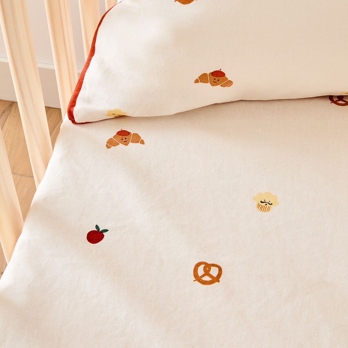 Drap-housse bébé, 50% coton lavé recyclé, bonnet 17cm, LIVIO ecru, LA REDOUTE INTERIEURS