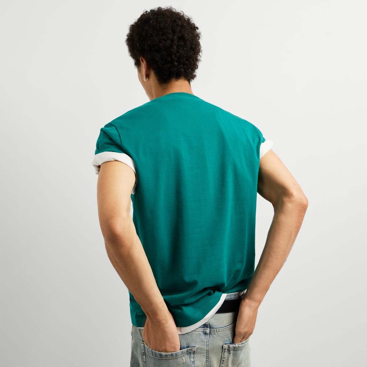 T-Shirt Coupe Slim Avec Logo vert sherwood, PEPE JEANS