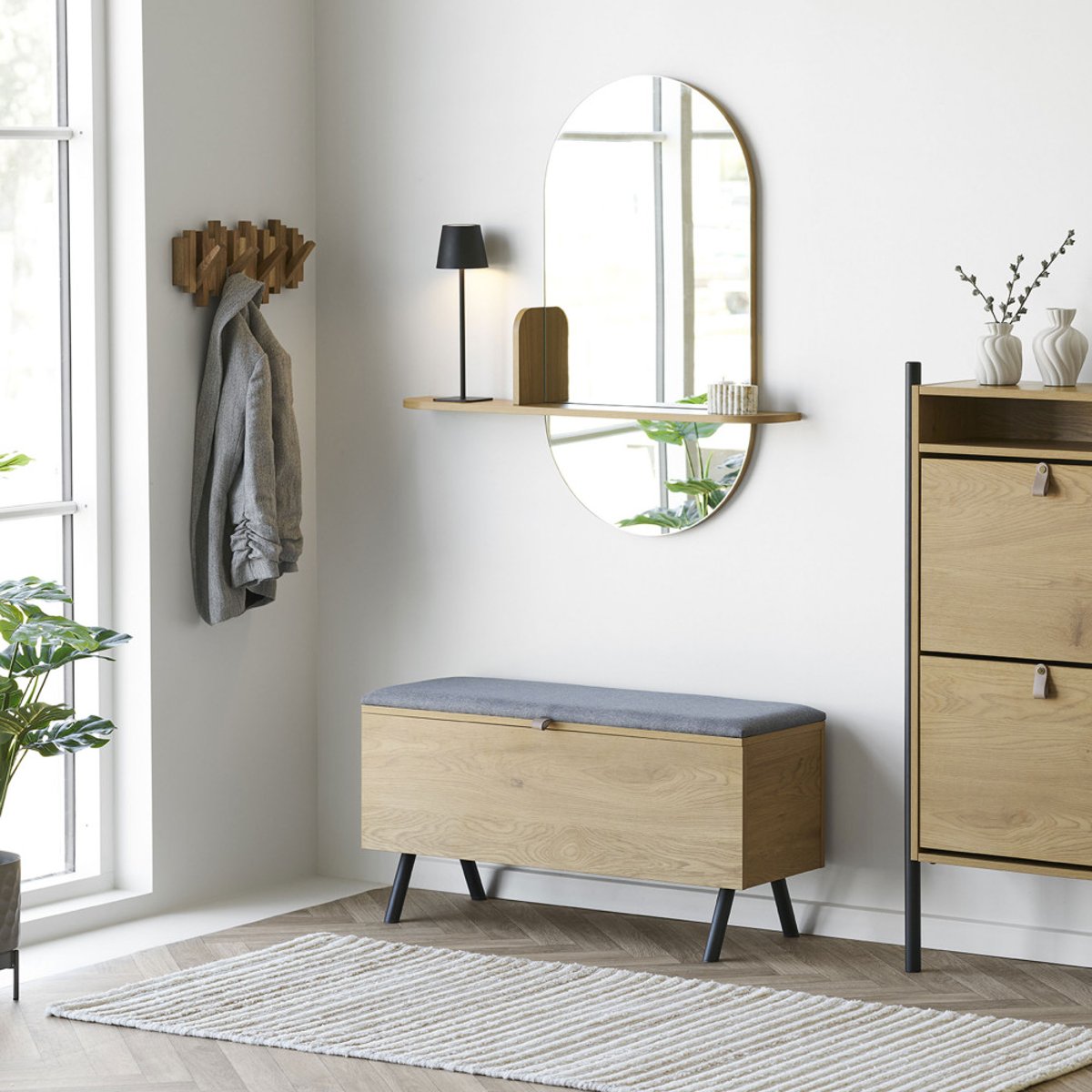 Porte-manteaux en bois L40cm- CALTRA bois clair, HOUSE NORDIC