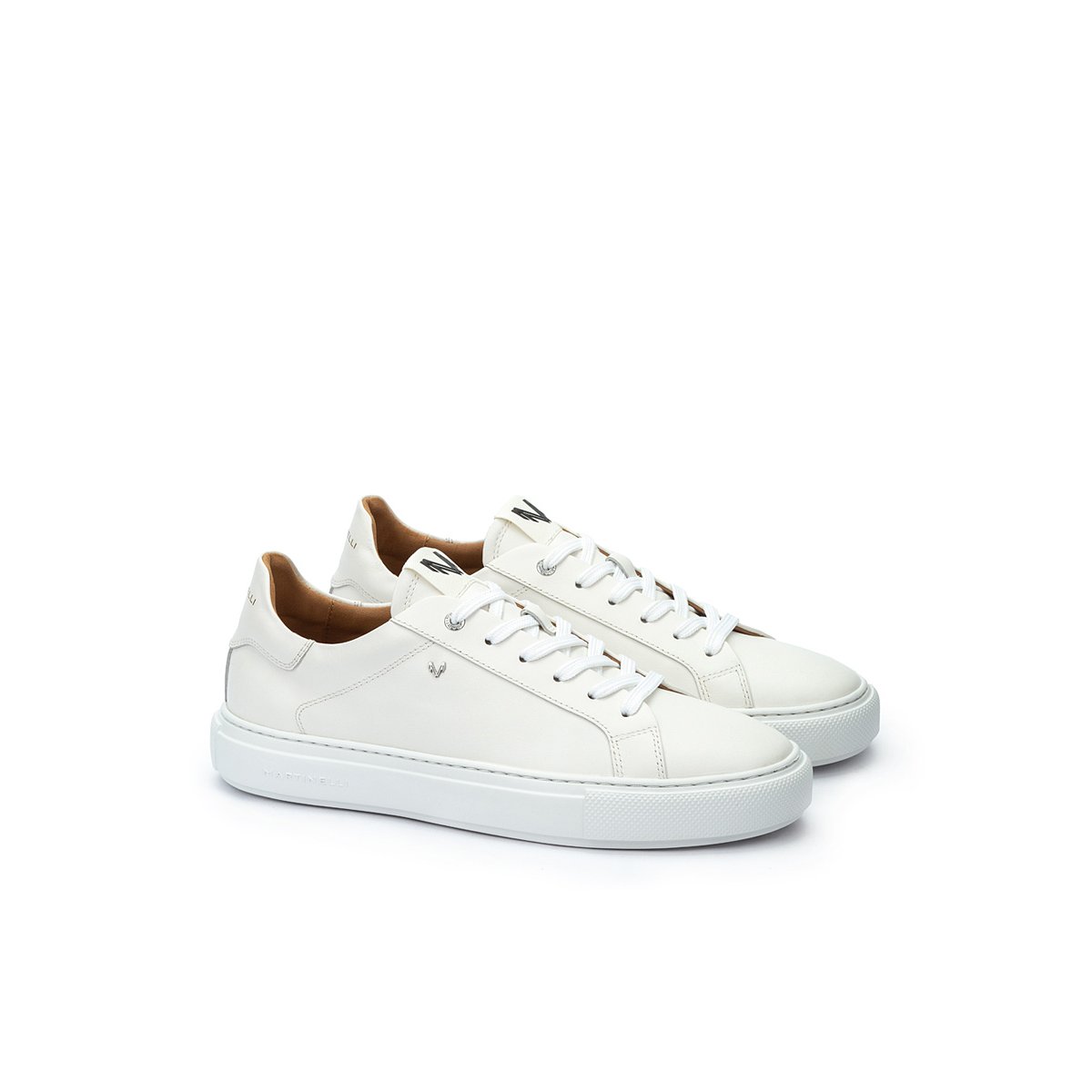 Baskets cuir Hastings blanco, MARTINELLI
