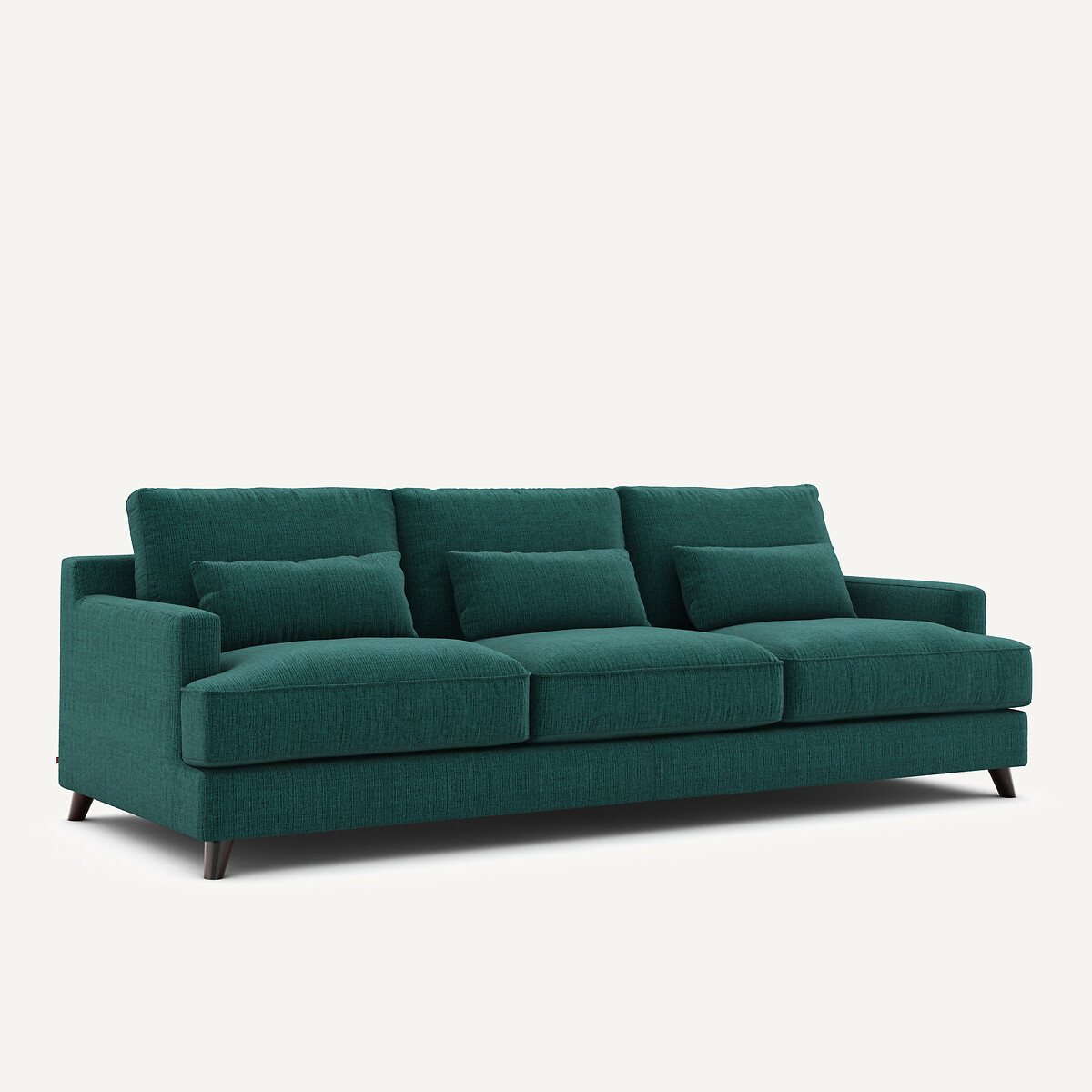 3- oder 4-Sitzer-Sofa aus meliertem Stoff, ALWINE dunkelgrün, AM.PM
