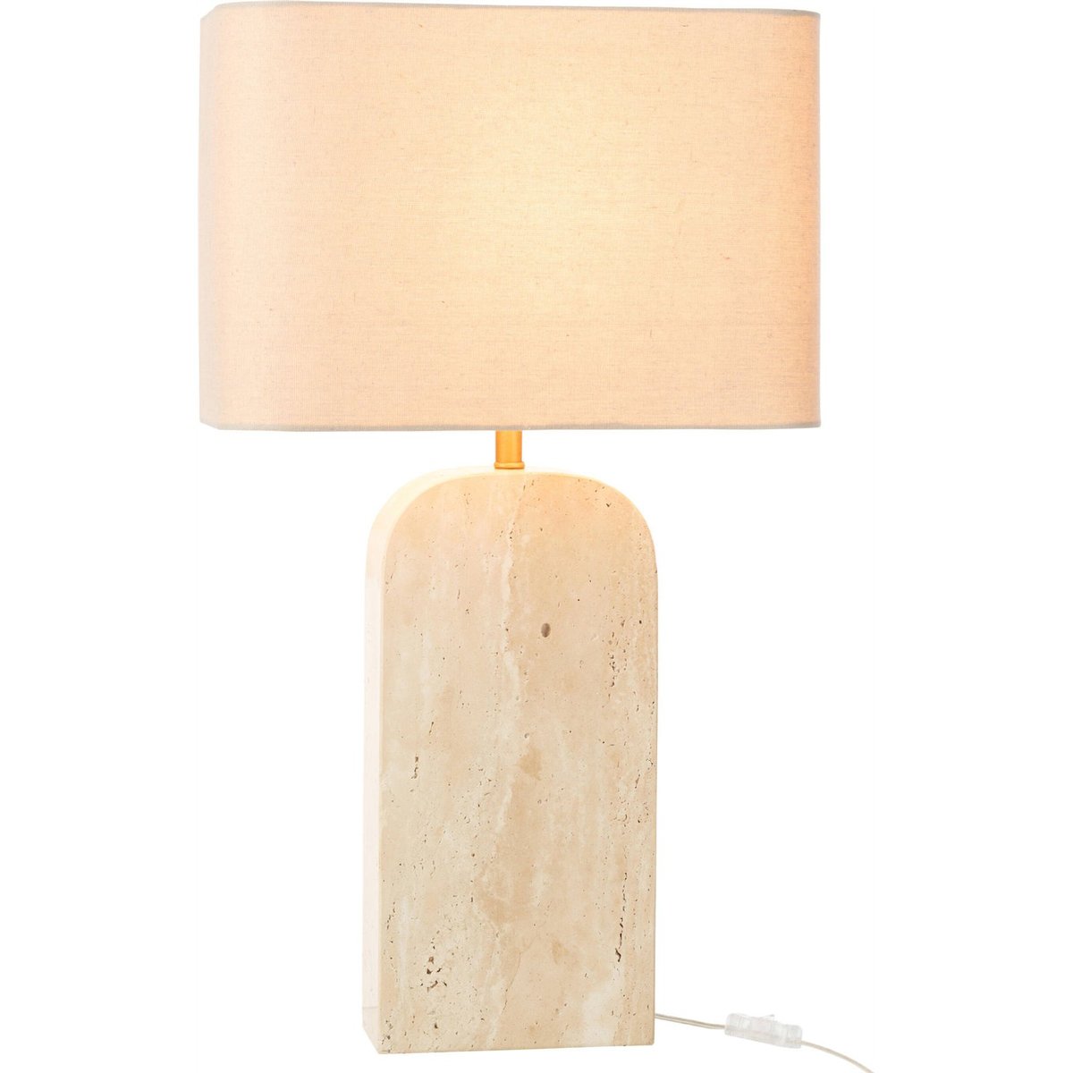 Lampe rectangulaire en pierre travertin pour salon beige travertin naturel, RECOLLECTION