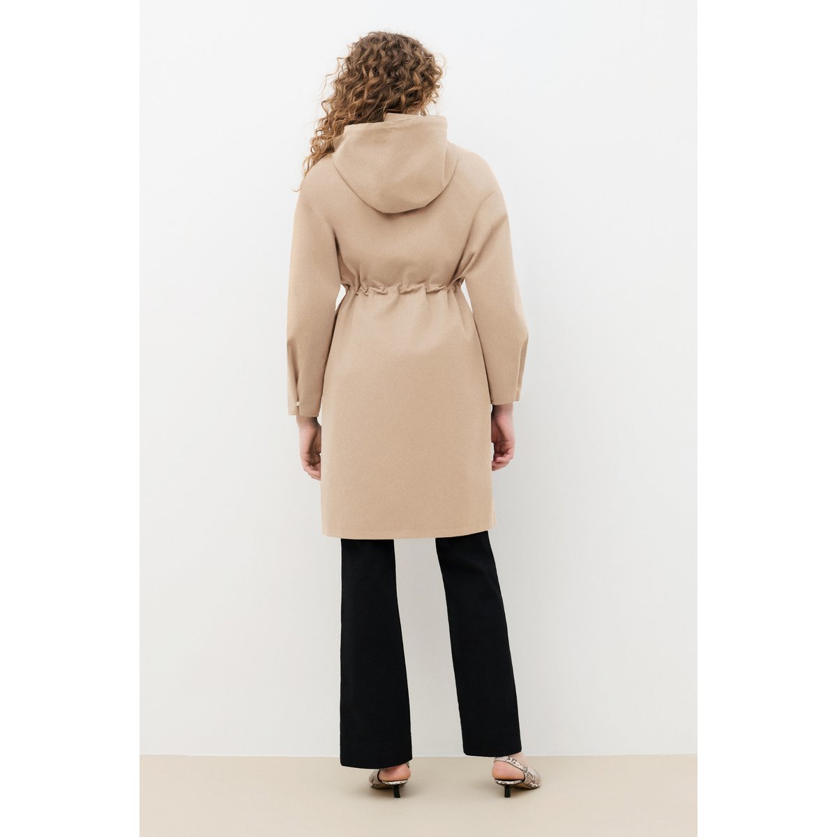Manteau droit capuche GMIALONG marron, CAROLL