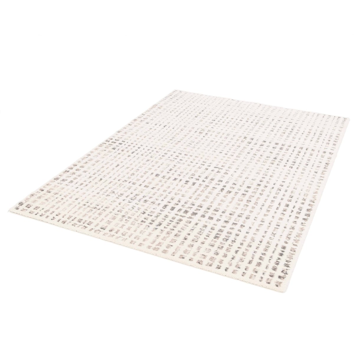 Tapis shaggy en polyester et polypropylène, ALBIA blanc, OVIALA