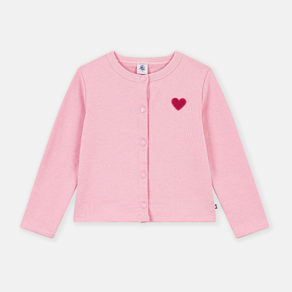 Cardigan en coton rose, PETIT BATEAU