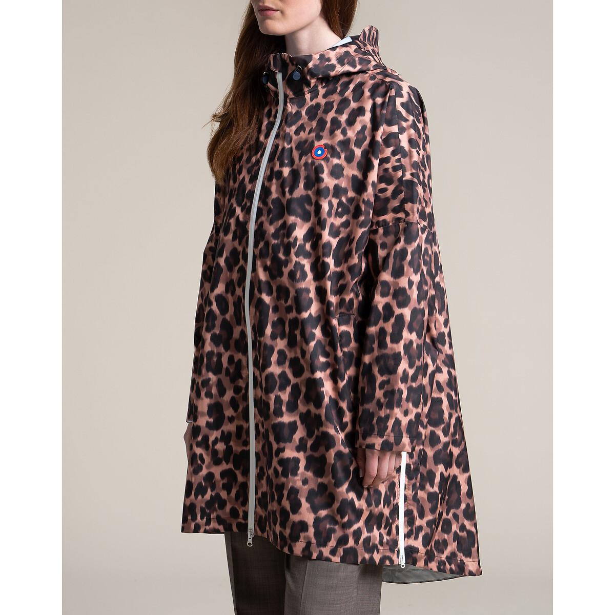 Poncho mixte long zippé LIBERTÉ léopard, FLOTTE