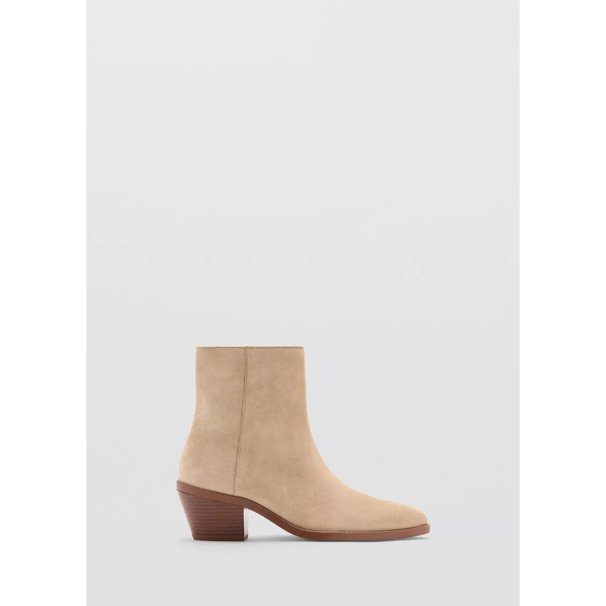Bottine talon suède sable, MANGO