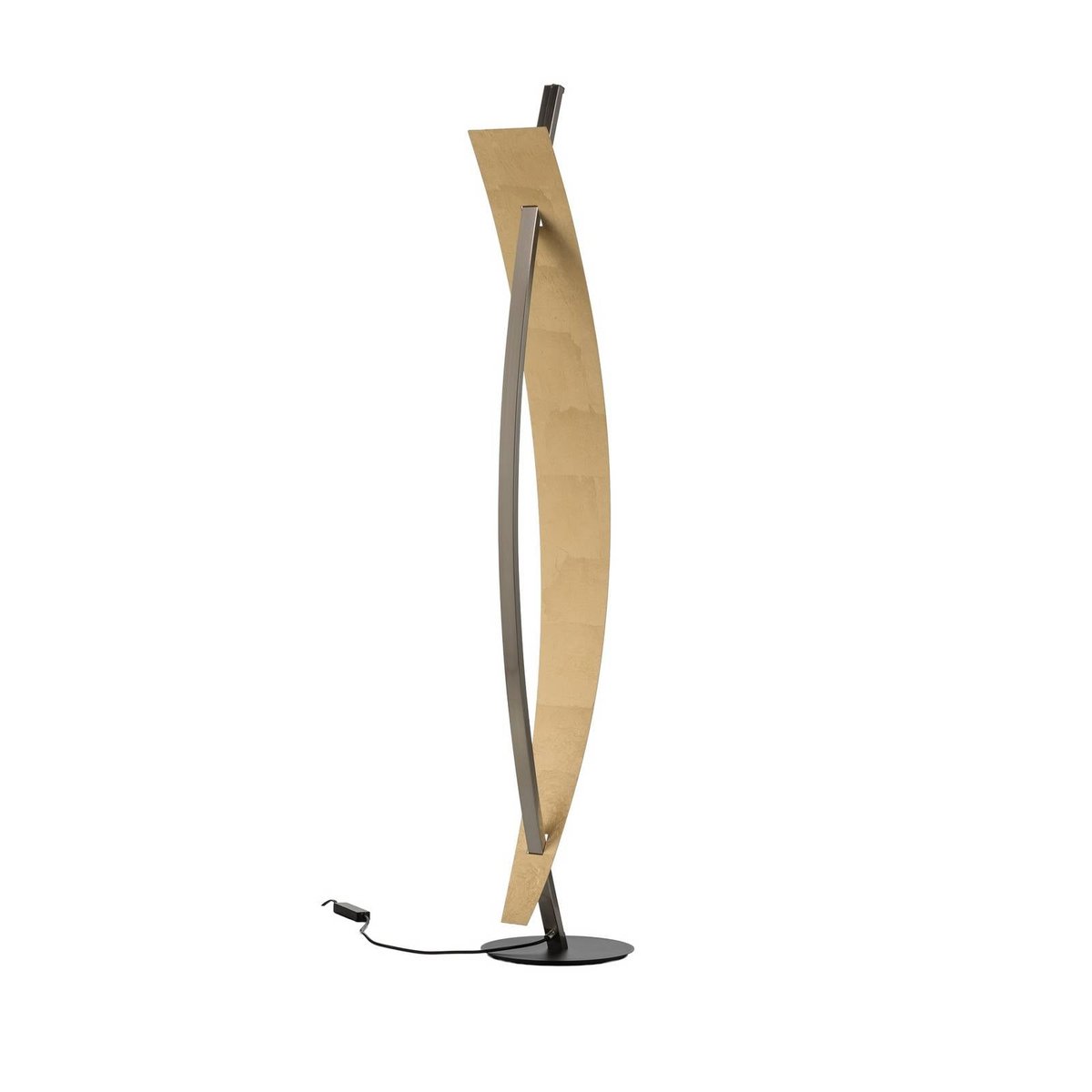 Lampadaire en métal moderneLED, Marija noir, or, argent, LUCANDE