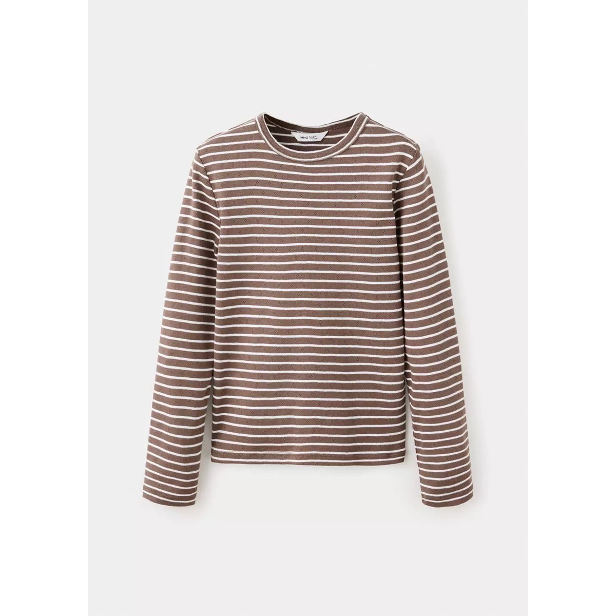 T-shirt coton à rayures marron, MANGO KIDS