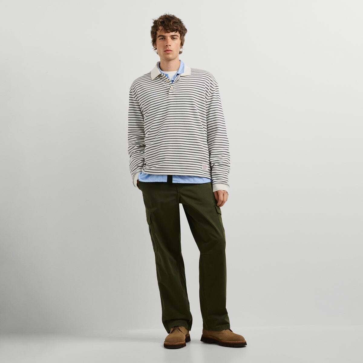 Polo Rugby Manches Longues Coupe Casual blanc cassé, PEPE JEANS