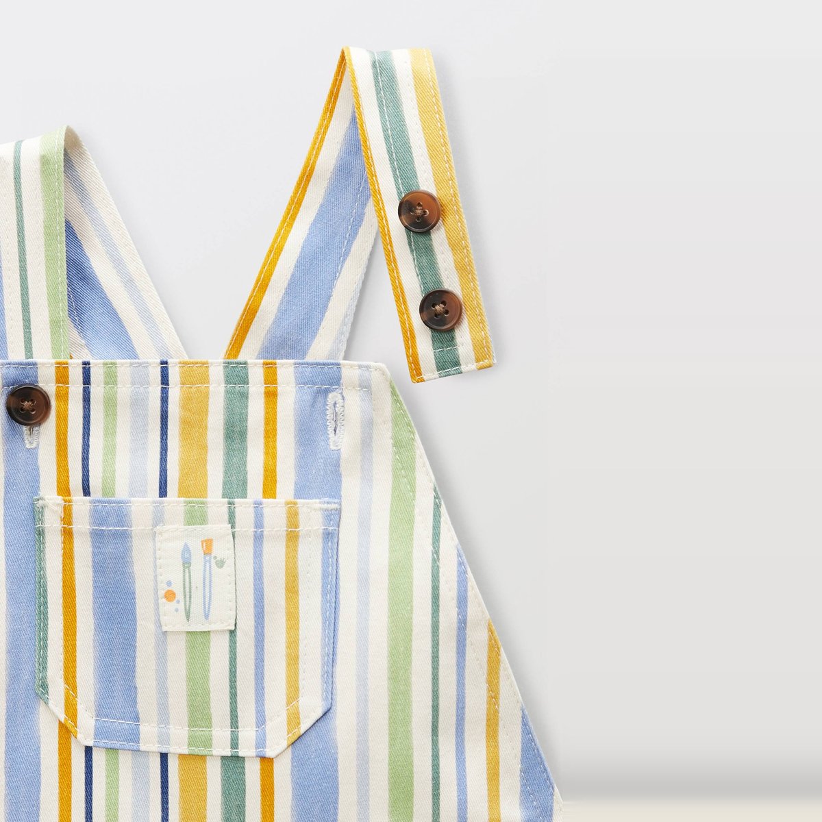 Salopette courte rayée en coton BIO GOTS multi co, BOUT'CHOU