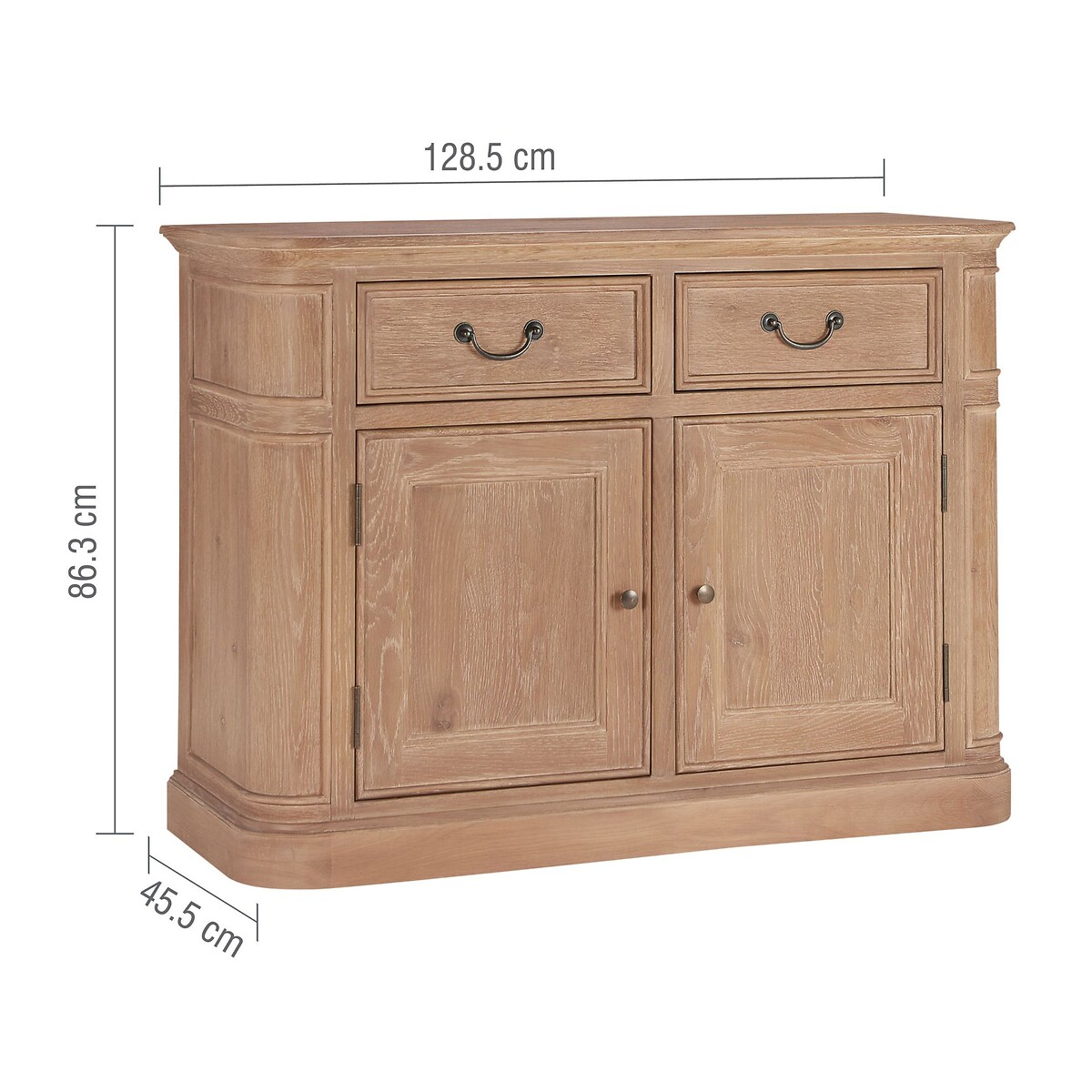 Cannes Oak 2 Drawer Sideboard natural oak, WILLIS & GAMBIER